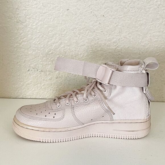Nike Air Force AF1 pale pink hightop military sneaker shoes size 4.5Y - Picture 16 of 17